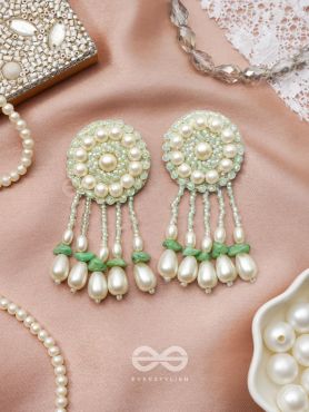 Yavasa- The Green Pasture- Pearls and Stones Embroidered Earrings