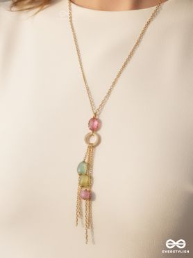 The Golden Hail- Golden Embellished Necklace With Anti-Tarnish Coating 