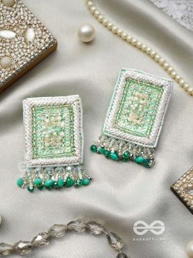 Aalekhya- The Pretty Painting- Sequins and Glass Beads Embroidered Earrings