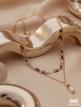 The Glazy Droplet - Golden Layered Necklace With Anti-Tarnish Coating