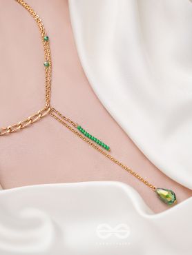 Drop in the Ocean- Golden Embellished Necklace