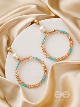Merry-'Gold'-Round- Golden Embellished Earrings