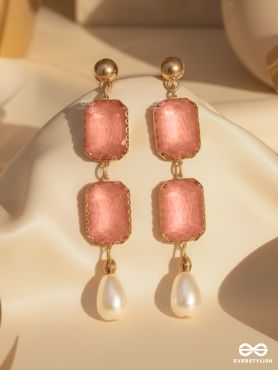 The Purple Prose- Golden Pearl Earrings