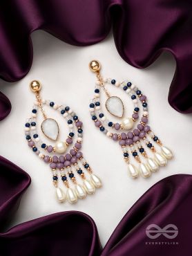 The Grey Skies- Golden Pearl Earrings