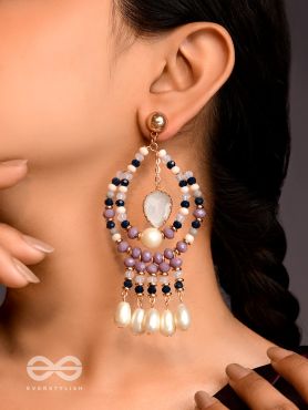 The Grey Skies- Golden Pearl Earrings 