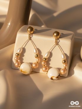 The 'Sea'nic Beauty - Golden Embellished Earrings
