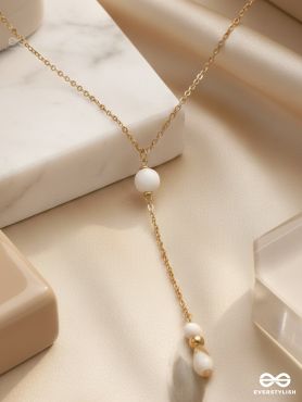 The Pearl Shower- Golden Embellished Necklace With Anti-Tarnish Coating 