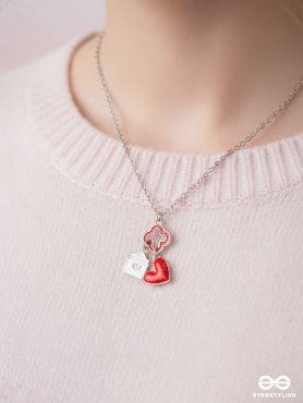 The Love Note - Golden Enamelled Necklace With Anti-Tarnish Coating 