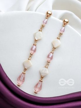 The Glossy Rosevine- Golden Embellished Earrings