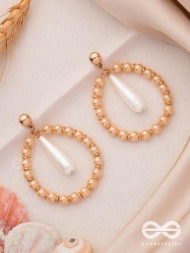 The Moon Dance- Golden Pearl Earrings