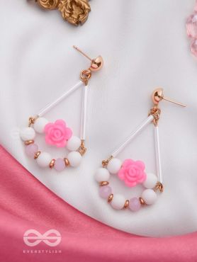 The Swingin' Roses- Golden Embellished Earrings