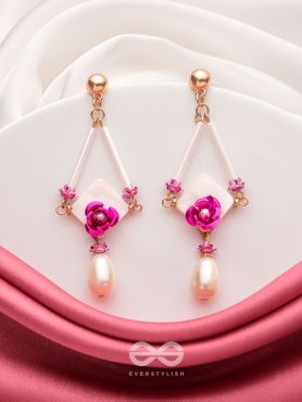 THE PETAL PRISM-  PEARL DROP EARRINGS