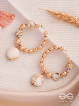 THE HEART-BEACH - GOLDEN EMBELLISED HOOPS