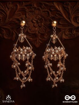 Abhrita - The Gleaming Layers - Golden Embellished Earrings