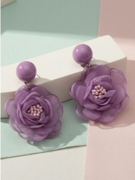 LILY DREAM DANCE - FABRIC EARRINGS (PURPLE)