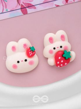 BUNNIES 'N BERRIES - MISMATCHED ACRYLIC EARRINGS
