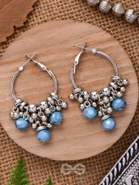 The Blue Orchid- Glass Drops Oxidised Earrings