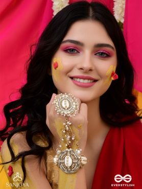 Sukshmaman - The Pure Precision - Shells, Beads And Glass Drops Hand Embroidered Haathphool