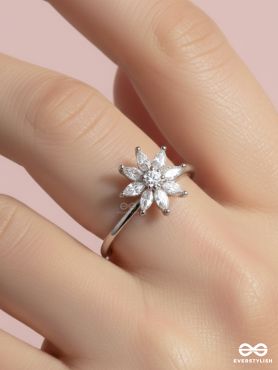 CELESTIAL SPARK - DAZZLING SPINNER SILVER RING