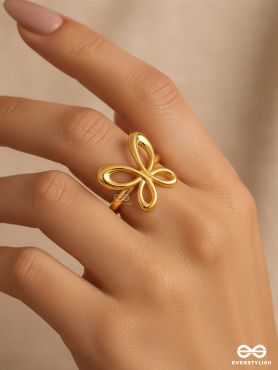 BUTTERFLY BLISS - GOLDEN STAINLESS STEEL ANTI-TARNISH RING