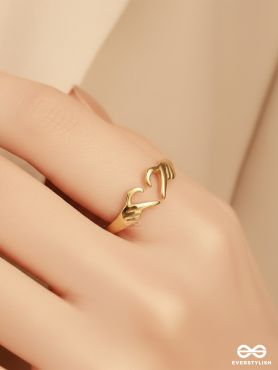 I HEART YOU- STAINLESS STEEL ANTI-TARNISH GOLDEN RING