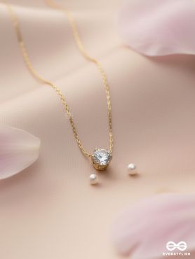 AURA GLEAM - TIMELESS DAINTY STAINLESS STEEL WHITE CZ PENDANT