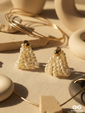 GRACEFUL GLOW-  LUXURIOUS LAYERED PEARL HOOPS