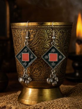 KITE POP - GEOMETRIC OXIDISED EARRING