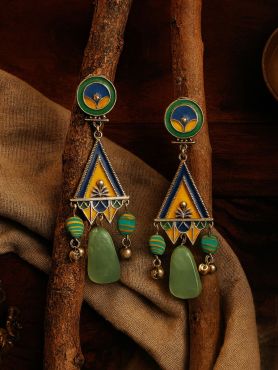 ZEN BLOOM - ENAMELLED DROP EARRING