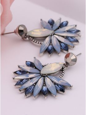 Flower Power Scintillating Blue Earrings