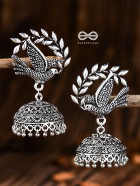 The Messengers of Peace Oxidised Love Jhumkis