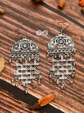 The Artistic Intricacy - Oxidised Boho Earrings