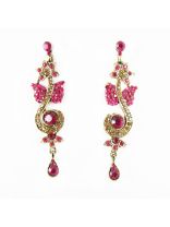 American diamond Magenta earring