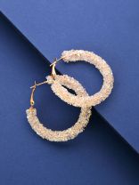 The Party Poppers Illuminating Statement Hoops- White