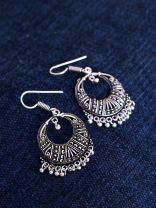 Antique Silverette Hoop Earrings 