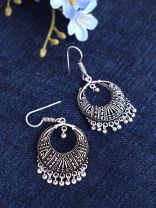 Antique Silverette Hoop Earrings 