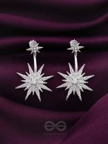 The Snow Crystal- Silver Drop CZ Ear-Jackets
