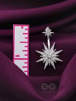 The Snow Crystal- Silver Drop CZ Ear-Jackets