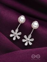 The Arctic Bloom- Silver  Drop CZ Ear-Jackets