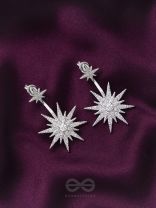 The Snow Crystal- Silver Drop CZ Ear-Jackets