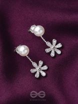 The Arctic Bloom- Silver  Drop CZ Ear-Jackets