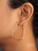 Love Me Like I do - Trendy Heart Hoops- Golden