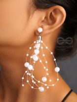 Precious Pearls of Snow Dangling Earrings