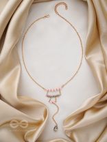 The Shimmering Raindrop- Golden Embellished Necklace 