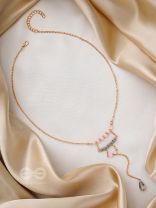 The Shimmering Raindrop- Golden Embellished Necklace 