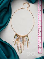 The Scotch Mist- Golden Embellished Necklace 