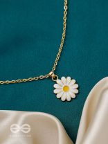 The White Dahlia- Golden Embellished Necklace 