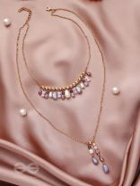 The Grey Storm- Golden Layered Necklace