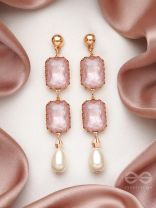 The Purple Prose- Golden Pearl Earrings