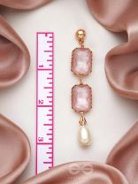 The Purple Prose- Golden Pearl Earrings